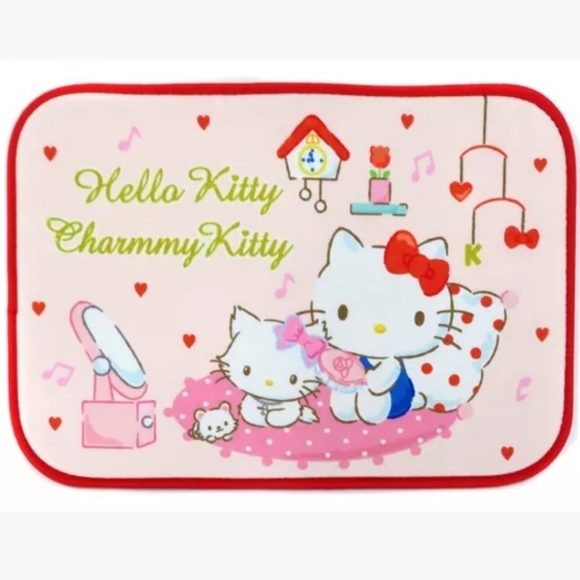 Sanrio Hello Kitty and Charmmy Kitty Floor Mat Rug Pink Red - Picture 1 of 9